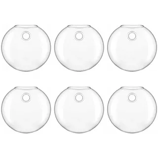 Agmoctz 6er-Packung Glas-Terrarium zum Aufhängen An der Wand - Selbstbewässernder Hydrokultur-Pflanztopf für die Dekoration zu Hause oder im Büro, Handgefertigte Runde Vase, 6er-Packung
