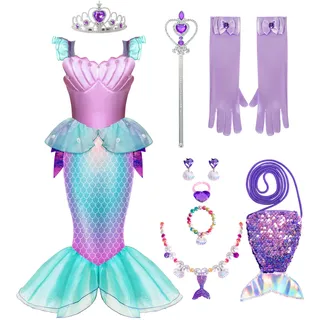 Spooktacular Creations Mädchen Meerjungfrau Kostüm, Kinder Meerjungfrau Prinzessin Dress Up mit Zubehör für Halloween-S