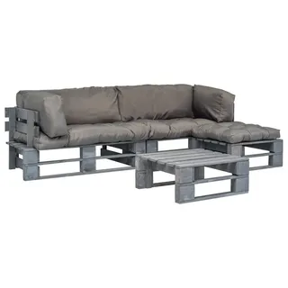 vidaXL 4-tlg. Loungeset grau