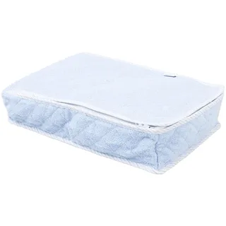 Filet - Tasche für Hemden und Hemden mit Reißverschluss, aus Baumwollfrottee, wasserabweisende Innenseite, Maße 40 x 28 x 10 cm, hergestellt in Italien, Farbe Hellblau, blau, Hemdtasche Himmel