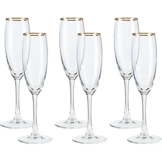 LIVARNO HOME Glas Set mit Goldrand (Sektglas)