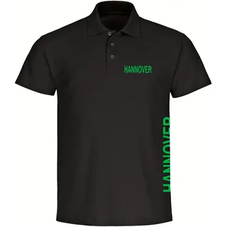 multifanshop Poloshirt - Hannover - Brust & Seite - Druck grün - Polo