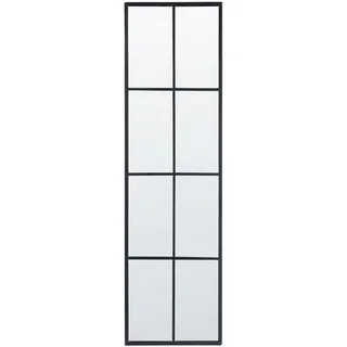 Wandspiegel mit Rahmen Metall schwarz Fensteroptik rechteckig 38 x 132 cm Camon