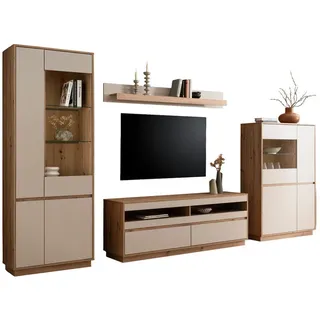 furn.design Wohnwand, Kaschmir, Artisan, Eiche 4-teilig 342 cm, Schrankwand mit Soft-Close