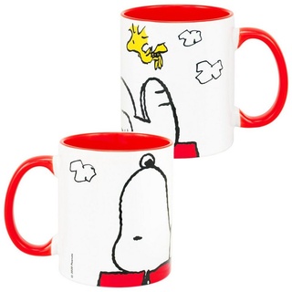 United Labels® Tasse The Peanuts Tasse Snoopy - Mach mal Pause Weiß/Rot aus Keramik 320 ml, Keramik bunt