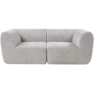 [en.casa] Modular Sofa Bouclé 2-Sitzer Grau