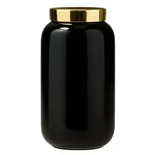 Giftcompany Dekovase Minivase Saigon mit Metallring Schwarz Gold (9,5cm)