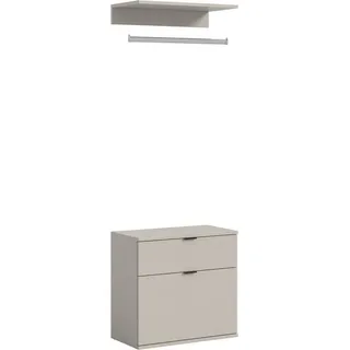 Home affaire Garderoben-Set TRONDHEIM, 3-teilig, Breite 61 cm, Zwischenbauelement, (3-St., nicht einzeln nutzbar, nur in Kombination mit Schränken der Serie), Kommode, Kleiderstange, Ablageboden beige