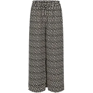 Malito - Damen Marlenehose im Animal Print - weich fließende Culottehose - lockere Sommerhose - Trendige Freizeithose 2306 - (Retro Weiß) - 34-44