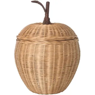 Ferm Living - Geflochtener Apfel-Aufbewahrungskorb, Ø 19 x H 30 cm, Rattan