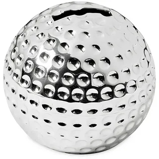 Edzard Spardose Golfball (H 8 cm) edel versilbert - Golfer Spardose als Accessoires, Sportler Sparschwein, glänzende Sparkasse und Silberne Sparbüchse