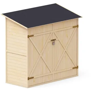 upyard Geräteschuppen mit Regalsystem - Modernes Garten Gerätehaus aus Holz Natur