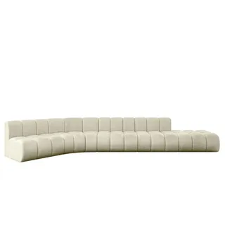 altdecor Ecksofa Samt 6-Sitzer Beige