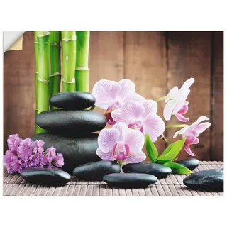 ARTland Wanddeko Wandtattoo selbstklebende Vinylfolie Zen Asien Asiatisch Wellness Spa Bambus Natur Steine Orchideen T5OO
