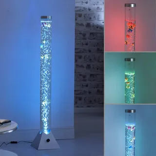 just light. LED-Stehlampe Wassersäule Kunststoff Silber