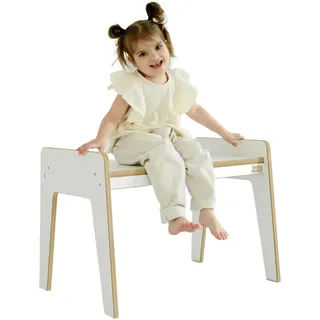 Babywood Kinderschreibtisch aus Holz, Kindertisch aus Holz, Schreib und Zeichen Tisch, Kindertischchen Montessori, praktischer Schreibtisch (weiß)