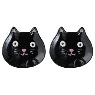 BUTLERS Deko-Teller HALLOWEEN Katze 2er-Set - Schwarz