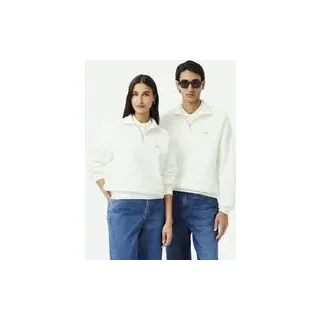 Lacoste Heavy Fleece Half Zip Sweatshirt weiß - XXL