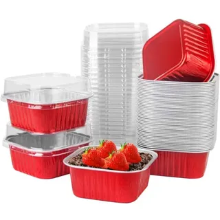 Brownieform (213 G), Einweg-förmchen (40 Stück), Aluminium-muffinförmchen Mit Deckel, Quadratische Mini-kuchenform, Große Crème-brûlée-form, Muffinform Und