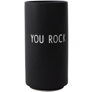 Design Letters - AJ Favourite Porzellan Vase, You Rock / schwarz