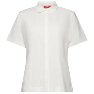 Esprit Collection Kurzarmbluse Kurzärmliges Hemd aus Baumwoll-Popeline weiß XXSEsprit