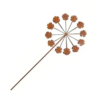 Rostige Metall-blumenstecker Für Den Garten – Hortensien