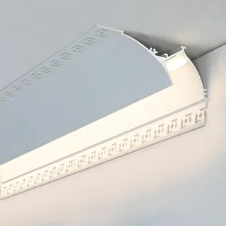 JBKNAN Indirekter Lichtdiffusor Für Decke,Boden Und Wand,LED-Kronenleiste Mit Integrierter Beleuchtung,Energieeffiziente LED-Lichtabdeckung Für Wohnzimmer,Schrank,Flur Und Heimkino(2.4 m/7.8 ft)