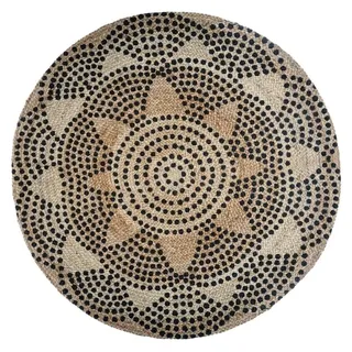 Atmosphera Jute-teppich Rund 120 x 120 cm Beige/Mehrfarbig