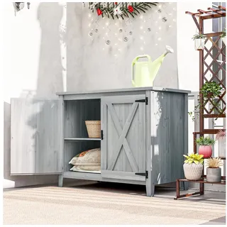 Outsunny Geräteschrank 1,1 x 0,6 m Hellgrau