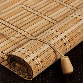 JIAOLUN123 Bambus Rollo Retro Jalousine Bambusrollo Seitenzugrollo Bambus Raffrollo Natur Holzrollos Lichtfilter Sonnenschutz und Sichtschutz Rollo Für Fenster und Türen,Maßanfertigung (110 x 180 cm)