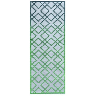 Outdoorteppich, Rivanto, Balkonteppich Farbverlauf 68, 5 x 198 cm Schuhmatte aus Kunststoff grün