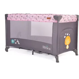 Cangaroo Reisebett Africa Laufstall Seiteneingang Matratze Sichtfenster Tasche rosa