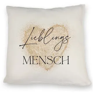 speecheese Dekokissen Lieblingsmensch Kissen in gold