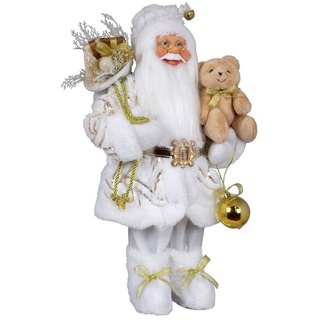 Christmas Paradise Weihnachtsmann Viggo, 4 Größen (30-80cm) (Deko Figur, 1 St), weiß-gold weiß 45 cm