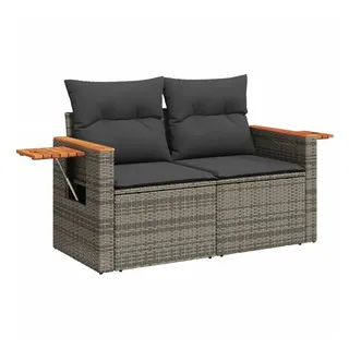 vidaXL Gartensofa 2-Sitzer Loungesofa grau