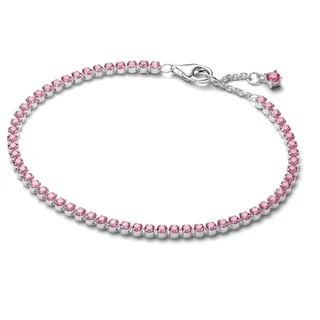 Pandora Tennisarmband Silber mit Zirkonia Pink 593927C02 Größe 18 cm