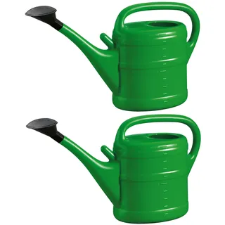 2X Gießkanne 10L GRÜN + 1x BILDMAGNET! Blumenkanne Kunststoff für groß & klein, Garten & Zimmerpflanzen Gießkannen Gieskanne Gieskannen Giesskanne 10 L Liter Watering Can Gieskannen10Liter