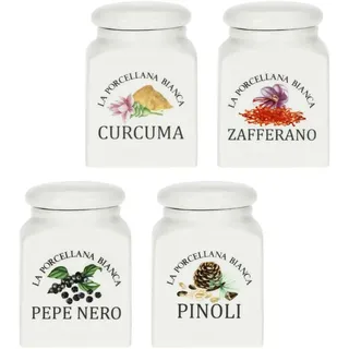 La Porcellana Bianca Weißes Porzellan-Gewürz-Set, 4-teilig, Conserva-Kollektion