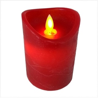ToCi LED-Kerze 4x LED Kerzen Rot mit Timer bewegliche Flamme flammenlose Echtwachs 15 cm