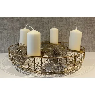 Adventskranz Windlicht Kranz Metallkorb Teelichter Tischdeko Advent Ø 40 cm