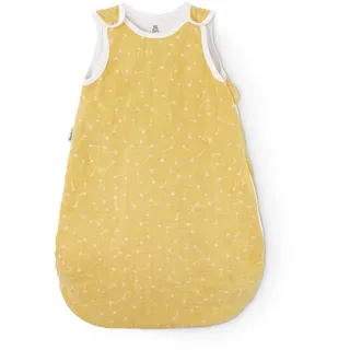 Ehrenkind® Baby Sommerschlafsack Rund Musselin | aus weicher OEKO-TEX zertifizierter Bio-Baumwolle | Sommer Baby Schlafsack Baby 1 TOG Gr. 62/68 Vanille-Weiße Pusteblume
