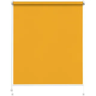Rettika Sichtschutz Rollo ohne Bohren - Gold, Breite: 95cm, Höhe 150 - Rollos für Fenster ohne Bohren, Fenster rollos für innen, Jalousien zum Klemmen, Klemmrollo