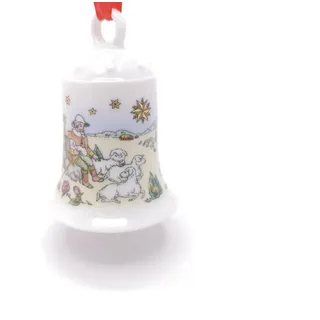 Hutschenreuther Christbaumschmuck Porzellan Weihnachtsglocke Glocke 1993, OHNE Originalverpackung (OVP) bunt