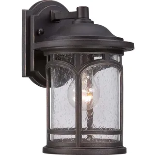 Elstead Lighting Außenwandleuchte Glas, Stahl 28,1 cm 1 Flammig schwarz