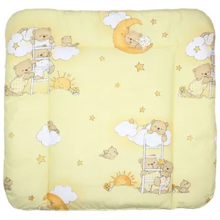 Baby Auflage Wickelauflage - BÄRCHEN AUF LEITERN GELB - 70x50 cm 70x70 cm 70x85 cm Wickeltischauflage 70x50 cm