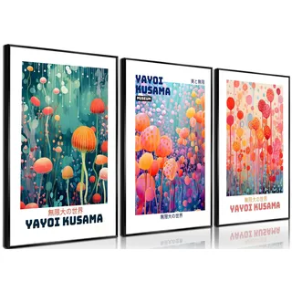 Yayoi Kusama Leinwand-Kunst, abstrakte japanische botanische Wanddekoration, Bilder, Vintage, Tokio, ästhetische Poster, Drucke für Badezimmer, Küche, Galerie, Wohnzimmer, Schlafzimmer, Dekoration,