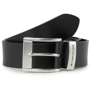 Tom Tailor Herrengürtel Leder 4 cm schwarz 80