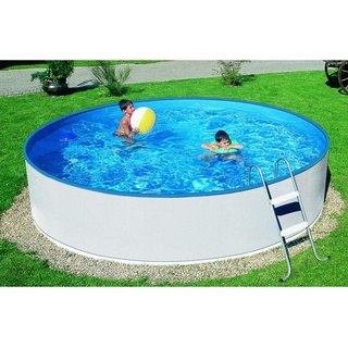AZURO Basic V2 Stahlwandpool Set, Ø 240 x 90 cm, Pool, Innenfolie, Leiter, ohne Filteranlage