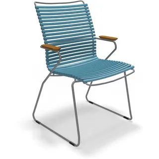 Houe CLICK Dining Chair große Rückenlehne mit Bambusarmlehnen Petrol