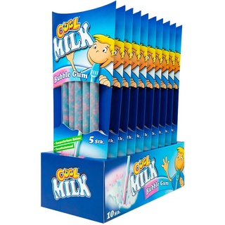 Cool Milk ÖKO kompostierbare Trinkhalme, Bubble Gum, 300 gramm, 50 Trinkhalme (10 x 5er Pack)